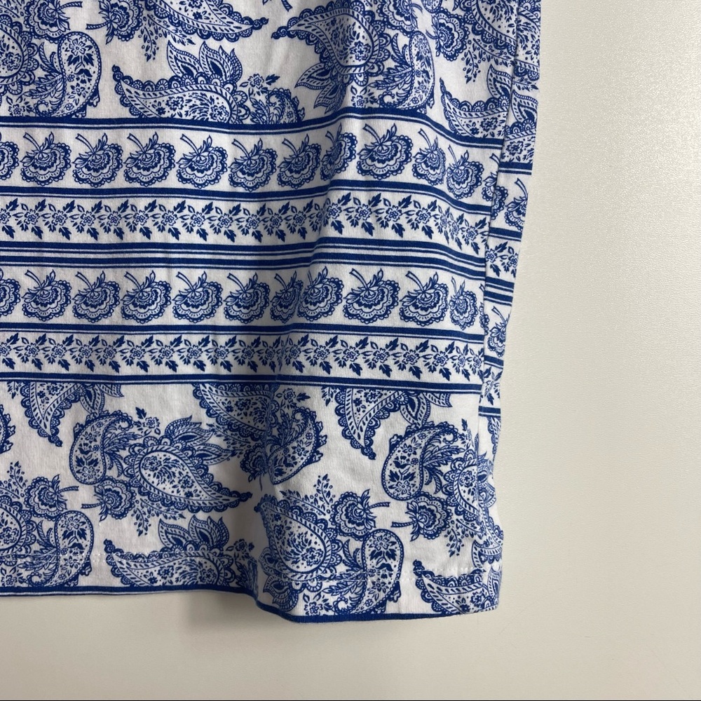 Charlotte Russe Blue and White Print Stretchy Mini Skirt - Picture 5 of 5